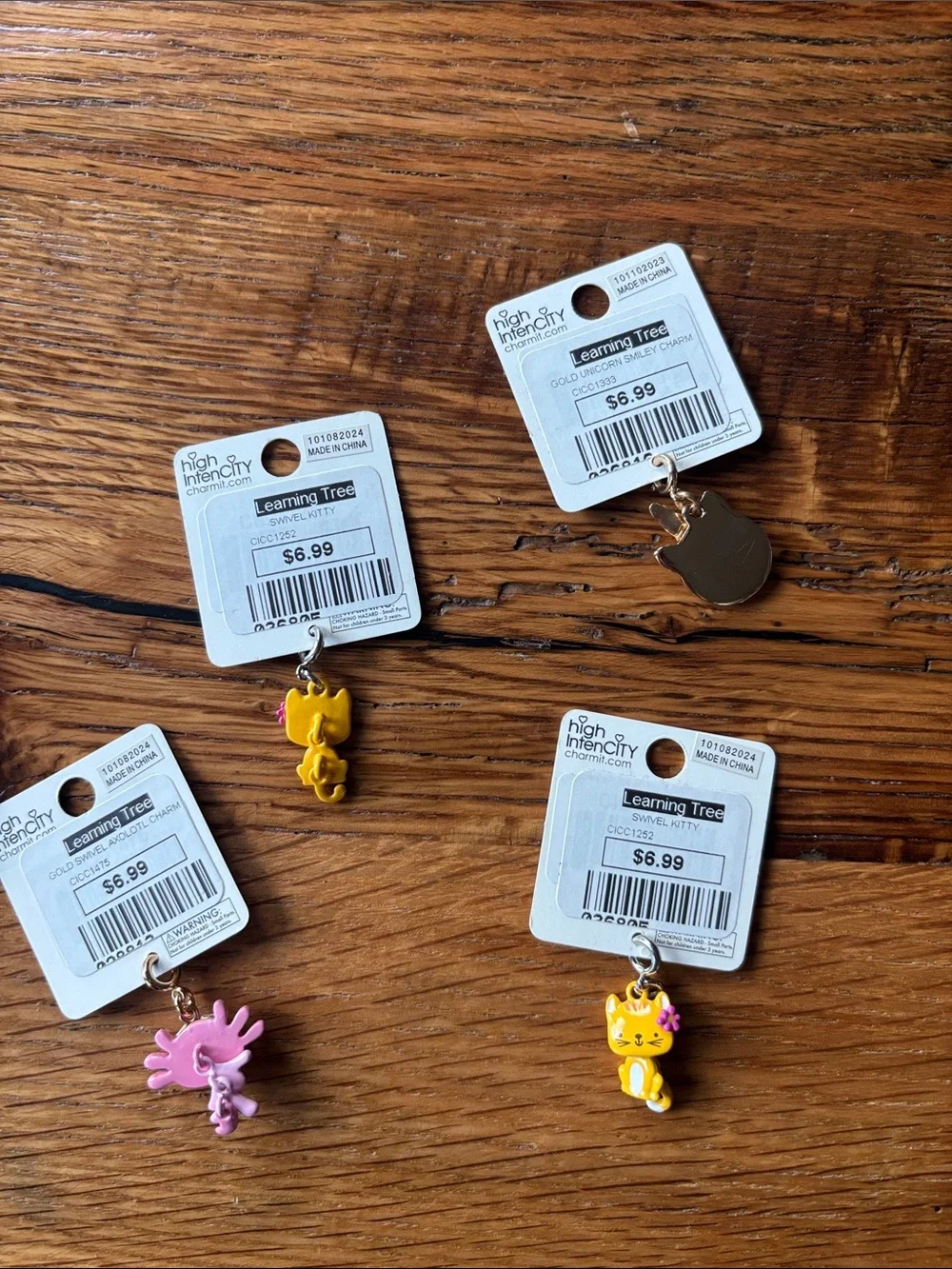 Charm it! Kids Unicorn and Animal Charms - Pink, Yellow lot of 4